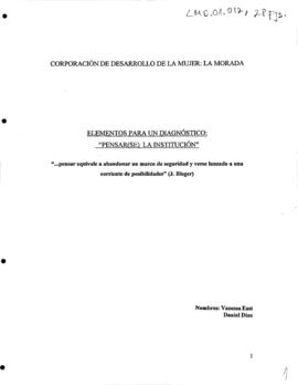 Elementos para un diagnóstico: Pensar(se) la institución