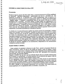 Informe al directorio 28 de Enero 2003