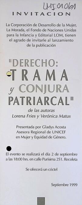 Invitación libro Derecho: trama y conjetura patriarcal