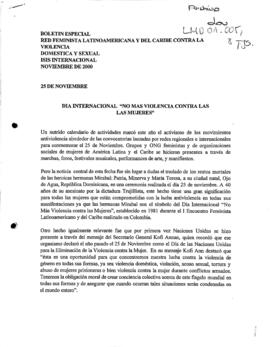 Boletín Especial: Red Feminista Latinoamericana y del Caribe contra la Violencia Doméstica y Sexual