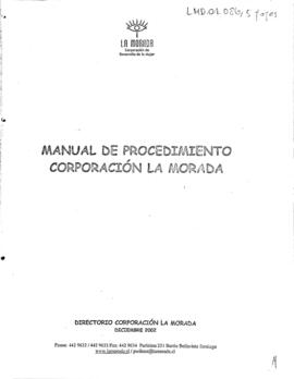 Manual de Procedimiento Corporación La Morada