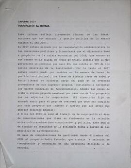 Informe de actividades La Morada 2007