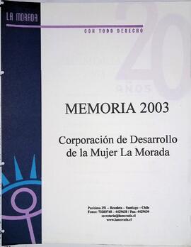 Memoria La Morada 2003